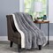 Faux Faux Throw Blanket Gray Xl Soft Sherpa Back Plush 70X60"